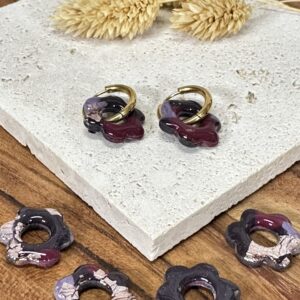 Paire de pampilles en forme de fleur