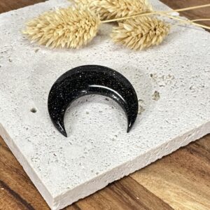 Broche lune noire à paillettes