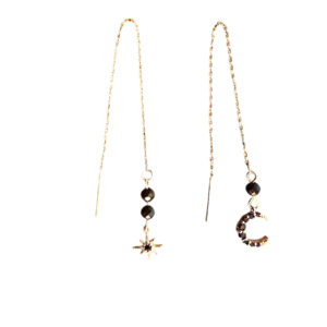 Boucles d’oreilles Orion en spinelle noire