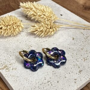 Paire de pampilles fleurs pailletées