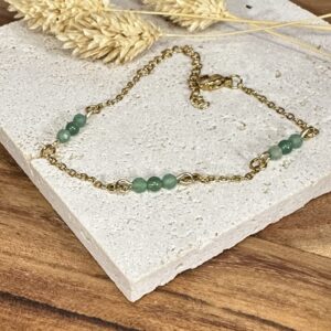 Bracelet perles d'aventurine verte