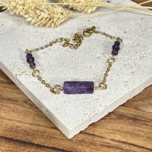 Bracelet rectangle en améthyste