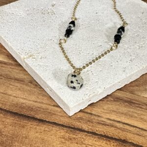Collier goutte de jaspe dalmatien