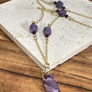 Collier obélisque en améthyste